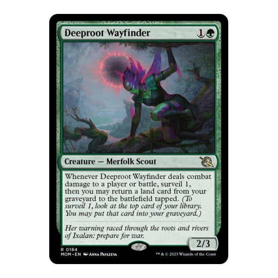 Deeproot Wayfinder (MOM) #184 Rare (Foil Lightly Played) March of the Machine Magic: The Gathering: 2023