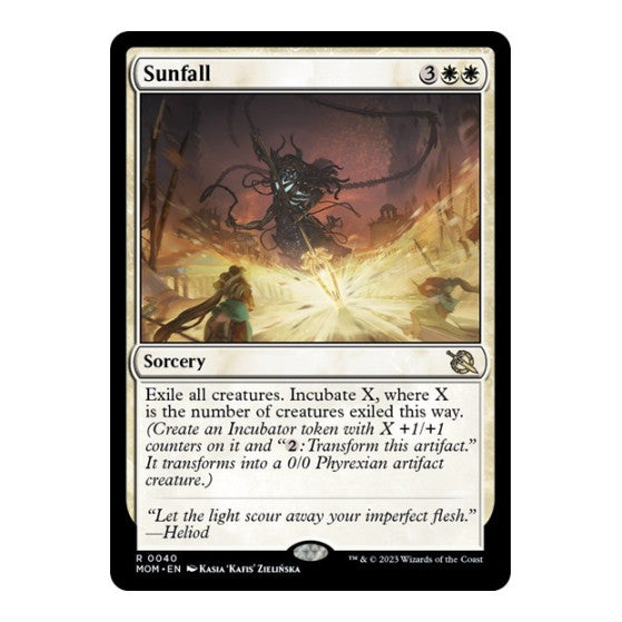 Sunfall (MOM) #40 Rare (Foil Lightly Played) March of the Machine Magic: The Gathering: 2023