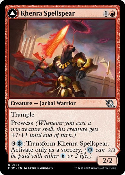 Khenra Spellspear (MOM) #151 Uncommon (Lightly Played) March of the Machine Magic: 2023