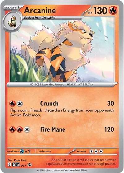 Arcanine - 011 (SVP) #011 Promo (Holofoil Near Mint) SV: Scarlet & Violet Promo Cards Pokemon: 2023