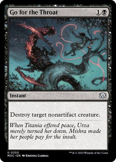 Go for the Throat (MOC) #250 Uncommon (Lightly Played) Commander: March of the Machine Magic: The Gathering: 2023