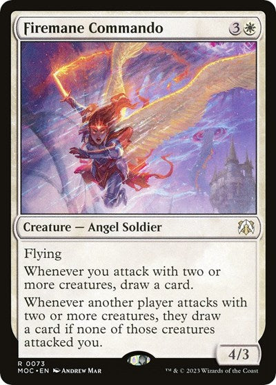 Firemane Commando (MOC) #73 Rare (Near Mint) Commander: March of the Machine Magic: The Gathering: 2023