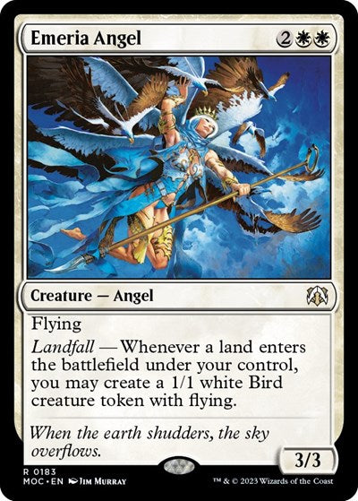 Emeria Angel (MOC) #183 Rare (Near Mint) Commander: March of the Machine Magic: The Gathering: 2023