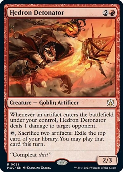 Hedron Detonator (MOC) #31 Rare (Lightly Played) Commander: March of the Machine Magic: The Gathering: 2023