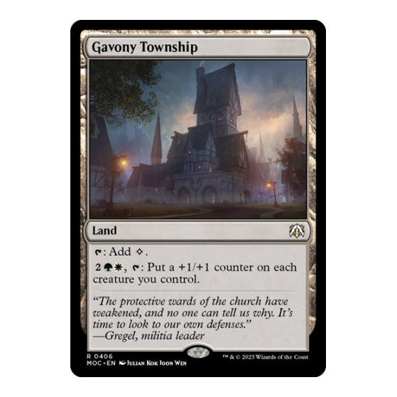 Gavony Township (MOC) #406 Rare (Lightly Played) Commander: March of the Machine Magic: The Gathering: 2023