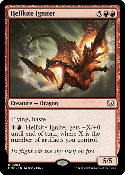 Hellkite Igniter (MOC) #284 Rare (Lightly Played) Commander: March of the Machine Magic: The Gathering: 2023