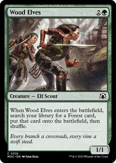 Wood Elves (MOC) #316 Common (Lightly Played) Commander: March of the Machine Magic: The Gathering: 2023