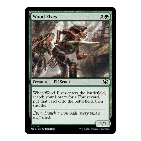 Wood Elves (MOC) #316 Common (Lightly Played) Commander: March of the Machine Magic: The Gathering: 2023