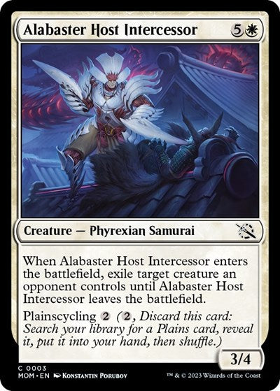 Alabaster Host Intercessor (MOM) #3 Common (Lightly Played) March of the Machine Magic: The Gathering: 2023