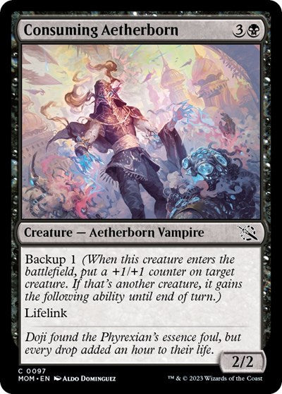 Consuming Aetherborn (MOM) #97 Common (Lightly Played) March of the Machine Magic: The Gathering: 2023