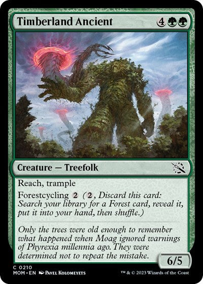 Timberland Ancient (MOM) #210 Common (Foil Lightly Played) March of the Machine Magic: The Gathering: 2023