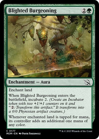 Blighted Burgeoning (MOM) #177 Common (Lightly Played) March of the Machine Magic: The Gathering: 2023