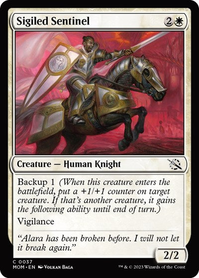 Sigiled Sentinel (MOM) #37 Common (Lightly Played) March of the Machine Magic: The Gathering: 2023