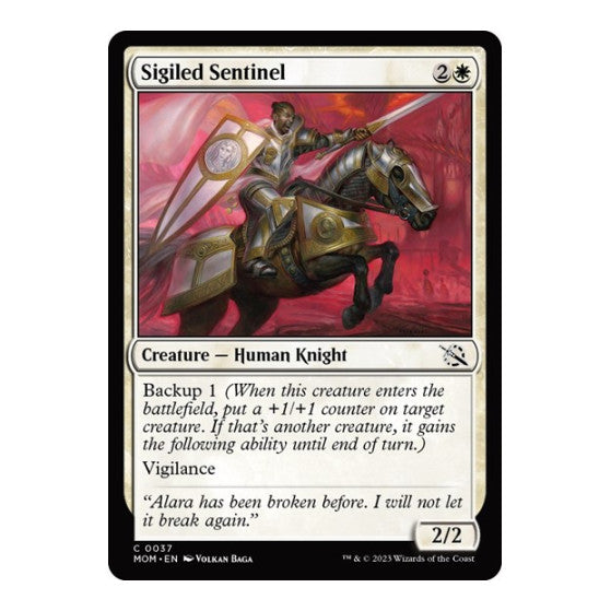 Sigiled Sentinel (MOM) #37 Common (Lightly Played) March of the Machine Magic: The Gathering: 2023