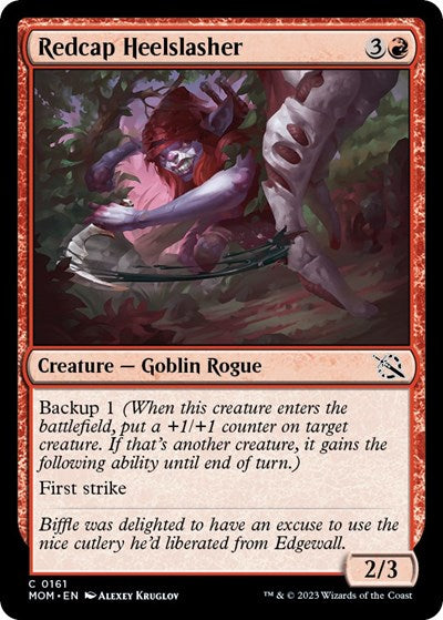 Redcap Heelslasher (MOM) #161 Common (Moderately Played) March of the Machine Magic: The Gathering: 2023