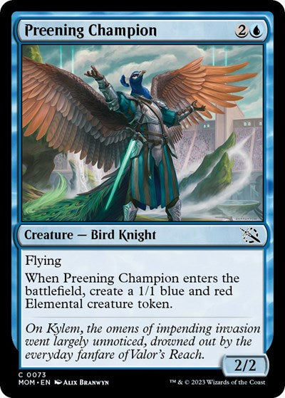 Preening Champion (MOM) #73 Common (Lightly Played) March of the Machine Magic: The Gathering: 2023