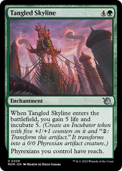 Tangled Skyline (MOM) #209 Uncommon (Lightly Played) March of the Machine Magic: The Gathering: 2023