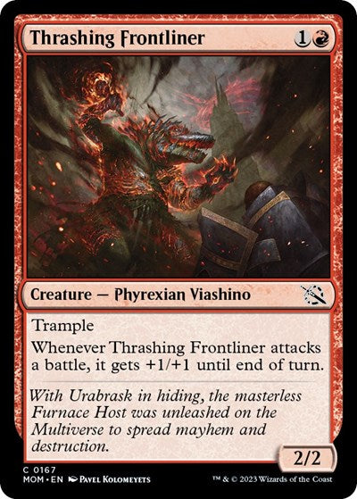Thrashing Frontliner (MOM) #167 Common (Lightly Played) March of the Machine Magic: The Gathering: 2023