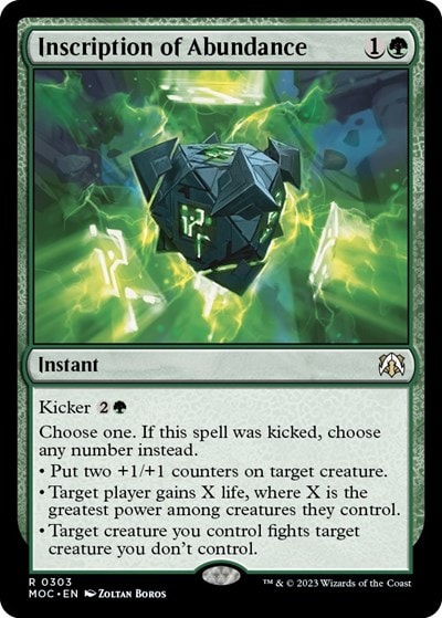 Inscription of Abundance (MOC) #303 Rare (Lightly Played) Commander: March of the Machine Magic: The Gathering: 2023