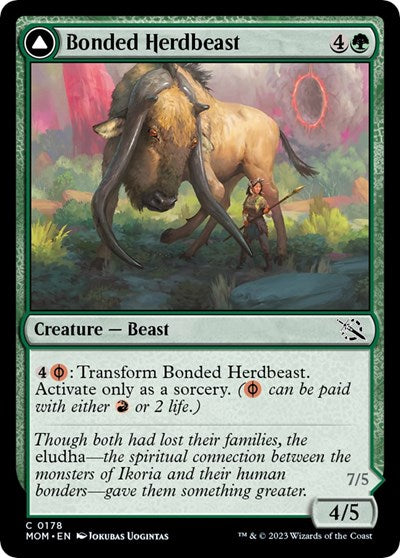 Bonded Herdbeast (MOM) #178 Common (Lightly Played) March of the Machine Magic: The Gathering: 2023