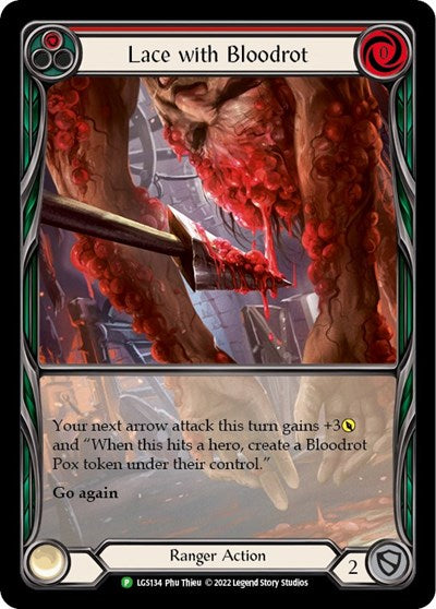 Lace with Bloodrot (Red) - LGS134 (PR) #LGS134 Promo (Rainbow Foil Near Mint) Flesh and Blood: Promo Cards Flesh and Blood TCG: 2019