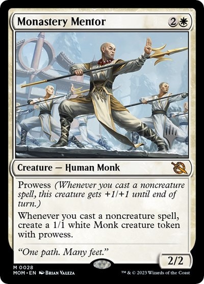 Monastery Mentor (PPMOM) #28 Mythic Rare (Near Mint) Promo Pack: March of the Machine Magic: The Gathering: 2023