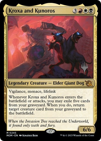 Kroxa and Kunoros (PPMOM) #245 Mythic Rare (Lightly Played) Promo Pack: March of the Machine Magic: The Gathering: 2023