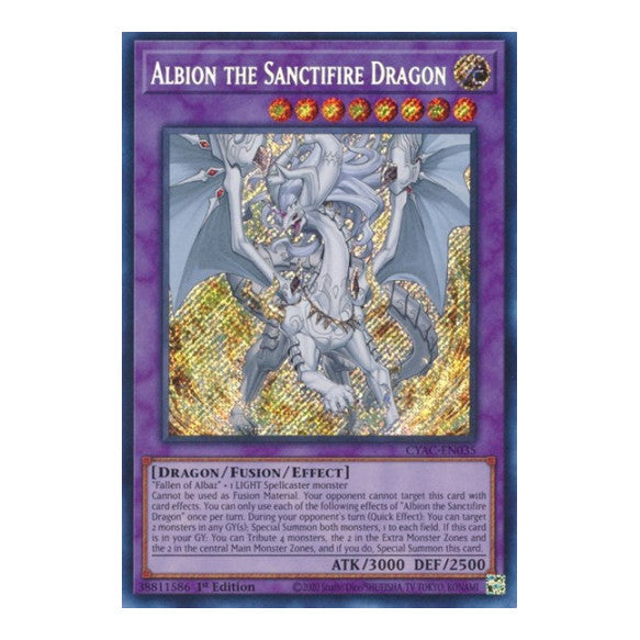 Albion the Sanctifire Dragon (CYAC) #CYAC-EN035 Secret Rare (1st Edition Near Mint) Cyberstorm Access YuGiOh: 2023