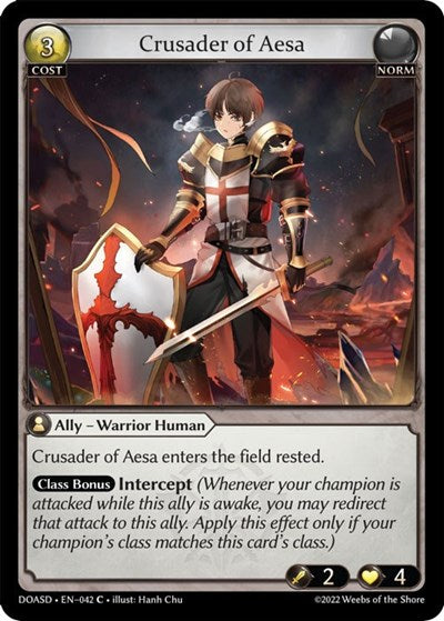 Crusader of Aesa (DOASD) #042 Common (Lightly Played) Dawn of Ashes Starter Decks Grand Archive TCG: 2023