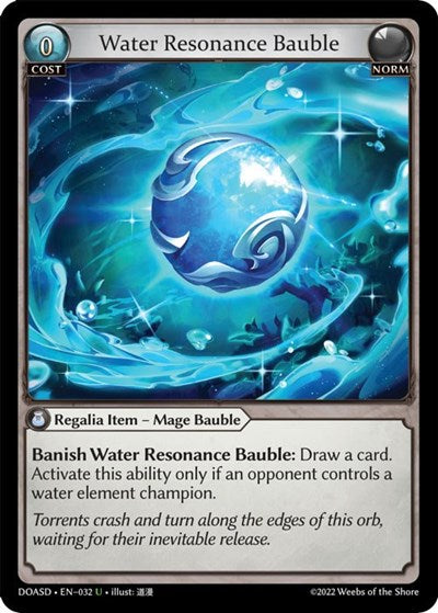 Water Resonance Bauble (DOASD) #032 Uncommon (Lightly Played) Dawn of Ashes Starter Decks Grand Archive TCG: 2023