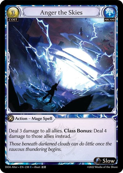 Anger the Skies (DOA Alter) #238 Rare (Lightly Played) Dawn of Ashes Alter Edition Grand Archive TCG: 2023