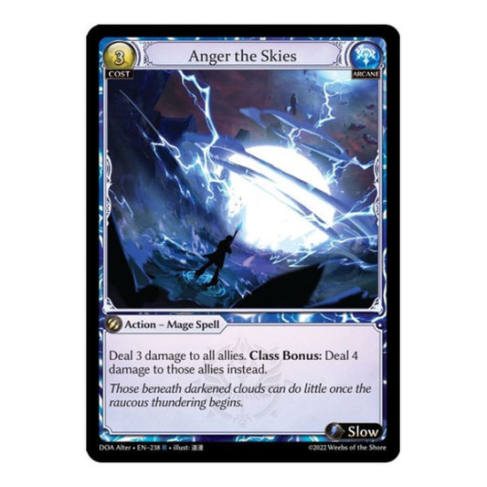 Anger the Skies (DOA Alter) #238 Rare (Lightly Played) Dawn of Ashes Alter Edition Grand Archive TCG: 2023