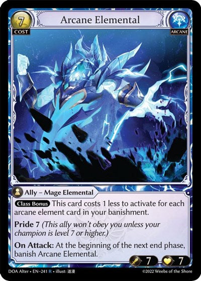 Arcane Elemental (DOA Alter) #241 Rare (Lightly Played) Dawn of Ashes Alter Edition Grand Archive TCG: 2023