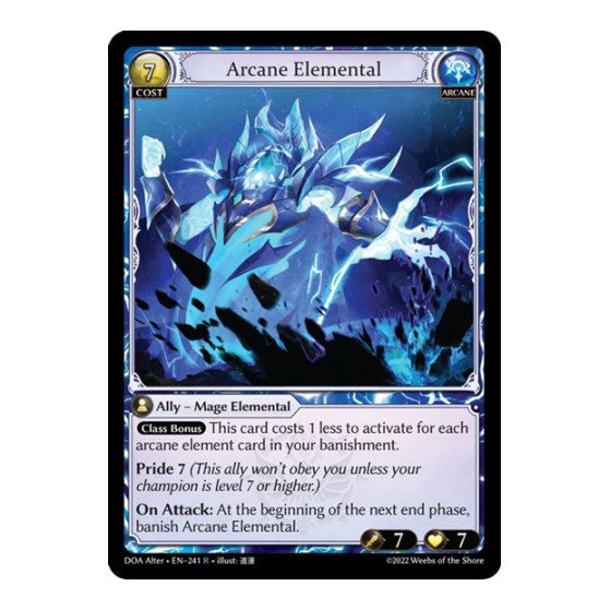 Arcane Elemental (DOA Alter) #241 Rare (Lightly Played) Dawn of Ashes Alter Edition Grand Archive TCG: 2023