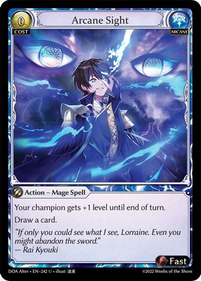 Arcane Sight (DOA Alter) #242 Uncommon (Lightly Played) Dawn of Ashes Alter Edition Grand Archive TCG: 2023
