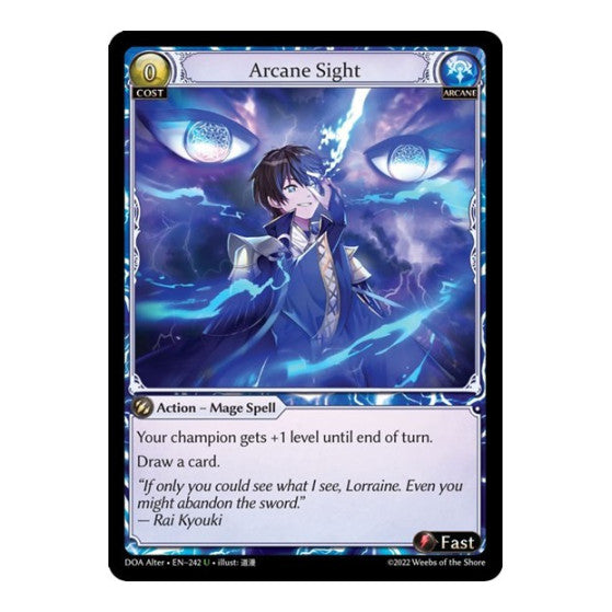 Arcane Sight (DOA Alter) #242 Uncommon (Lightly Played) Dawn of Ashes Alter Edition Grand Archive TCG: 2023