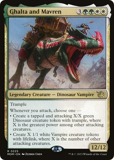 Ghalta and Mavren (PPMOM) #225p Rare (Lightly Played) Promo Pack: March of the Machine Magic: The Gathering: 2023