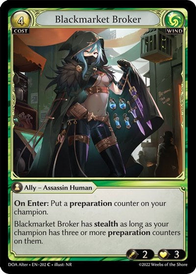 Blackmarket Broker (DOA Alter) #202 Common (Lightly Played) Dawn of Ashes Alter Edition Grand Archive TCG: 2023