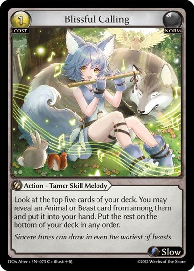 Blissful Calling (DOA Alter) #073 Common (Lightly Played) Dawn of Ashes Alter Edition Grand Archive TCG: 2023
