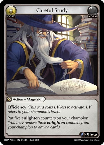 Careful Study (DOA Alter) #074 Common (Lightly Played) Dawn of Ashes Alter Edition Grand Archive TCG: 2023