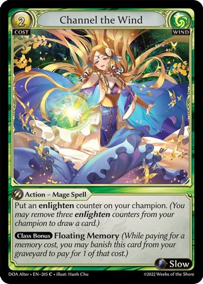 Channel the Wind (DOA Alter) #205 Common (Lightly Played) Dawn of Ashes Alter Edition Grand Archive TCG: 2023