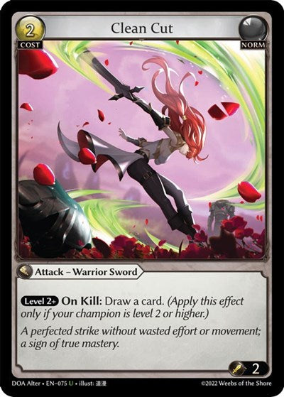 Clean Cut (DOA Alter) #075 Uncommon (Lightly Played) Dawn of Ashes Alter Edition Grand Archive TCG: 2023