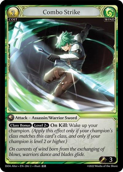 Combo Strike (DOA Alter) #206 Uncommon (Lightly Played) Dawn of Ashes Alter Edition Grand Archive TCG: 2023