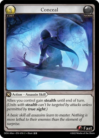 Conceal (DOA Alter) #076 Uncommon (Lightly Played) Dawn of Ashes Alter Edition Grand Archive TCG: 2023