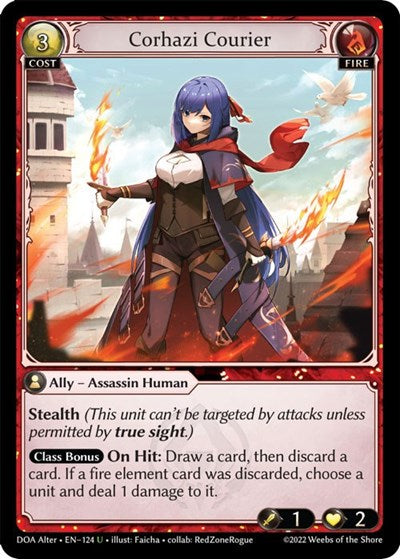 Corhazi Courier (DOA Alter) #124 Uncommon (Lightly Played) Dawn of Ashes Alter Edition Grand Archive TCG: 2023