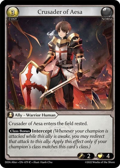 Crusader of Aesa (DOA Alter) #079 Common (Lightly Played) Dawn of Ashes Alter Edition Grand Archive TCG: 2023