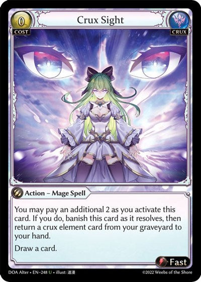 Crux Sight (DOA Alter) #248 Uncommon (Lightly Played) Dawn of Ashes Alter Edition Grand Archive TCG: 2023