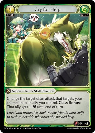Cry for Help (DOA Alter) #207 Uncommon (Lightly Played) Dawn of Ashes Alter Edition Grand Archive TCG: 2023