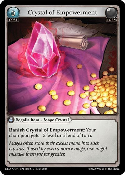 Crystal of Empowerment (DOA Alter) #030 Common (Lightly Played) Dawn of Ashes Alter Edition Grand Archive TCG: 2023