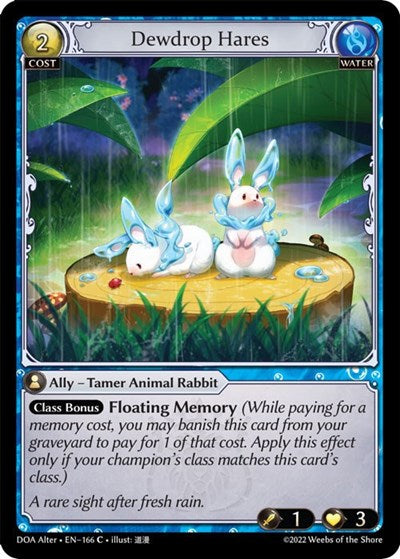 Dewdrop Hares (DOA Alter) #166 Common (Lightly Played) Dawn of Ashes Alter Edition Grand Archive TCG: 2023